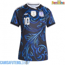 Camisa de time de futebol Argentina Lionel Messi #10 Replicas 2º Equipamento Feminina Mundo 2026 Manga Curta